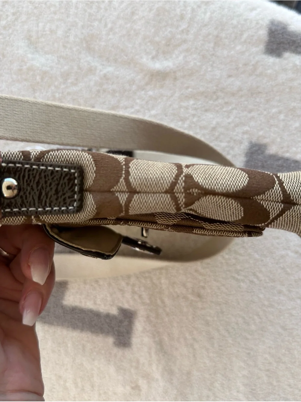 Coach Brown Signature Canvas Shoulder Bag